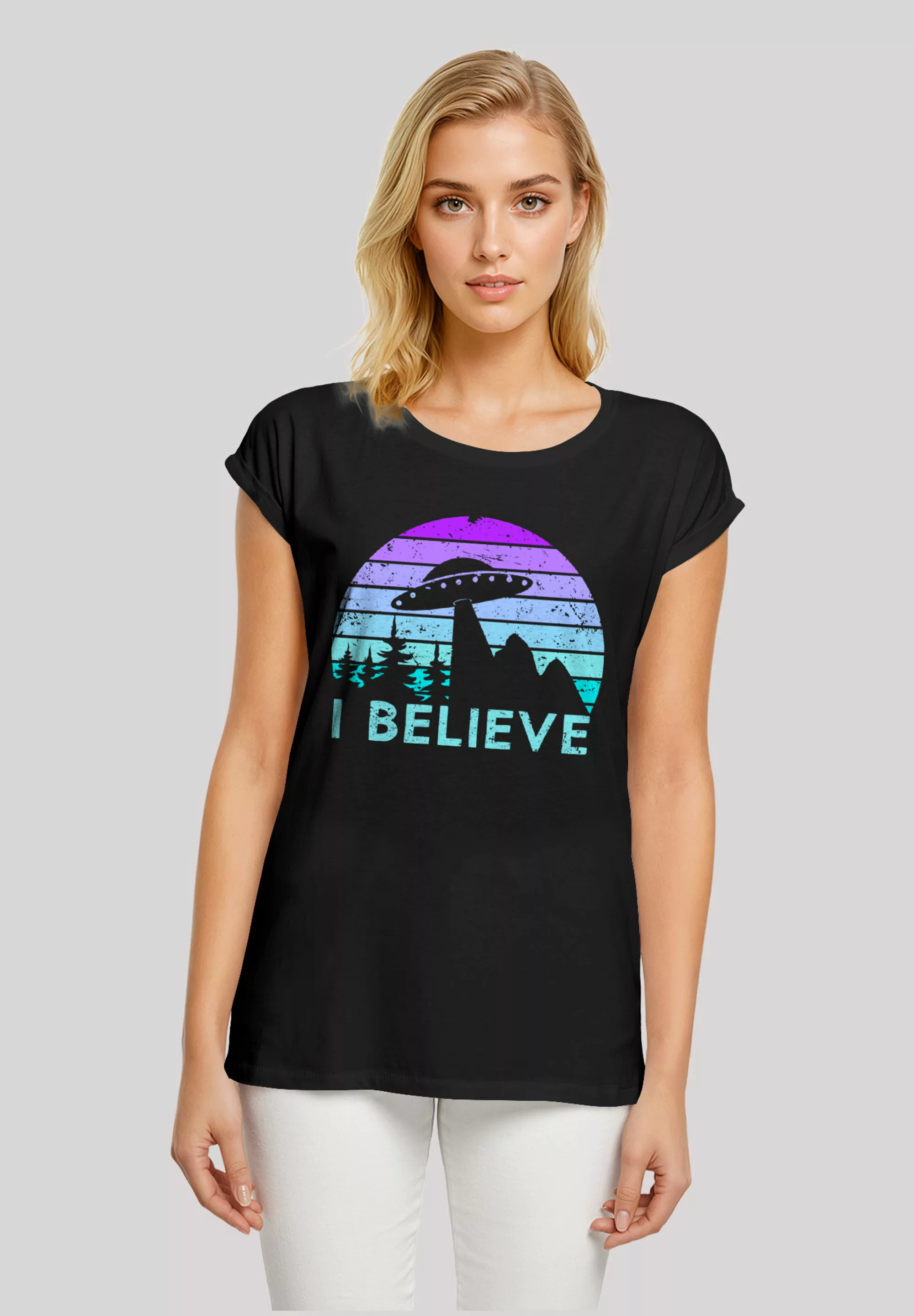 F4NT4STIC T-Shirt "I BELIEVE UFO Alien Raumschiff Retro", Premium Qualität günstig online kaufen