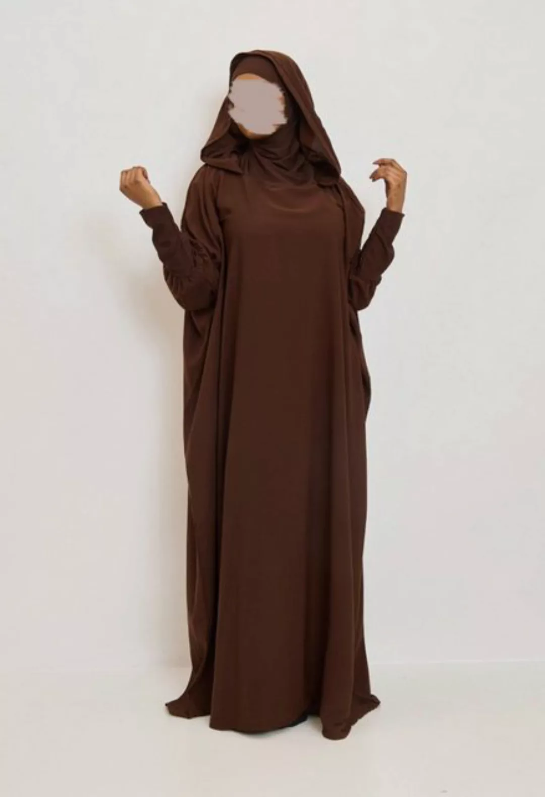 Aymasal Maxikleid Einteiliger Jilbab Hoodie Gebetskleid integrierter Hijab günstig online kaufen