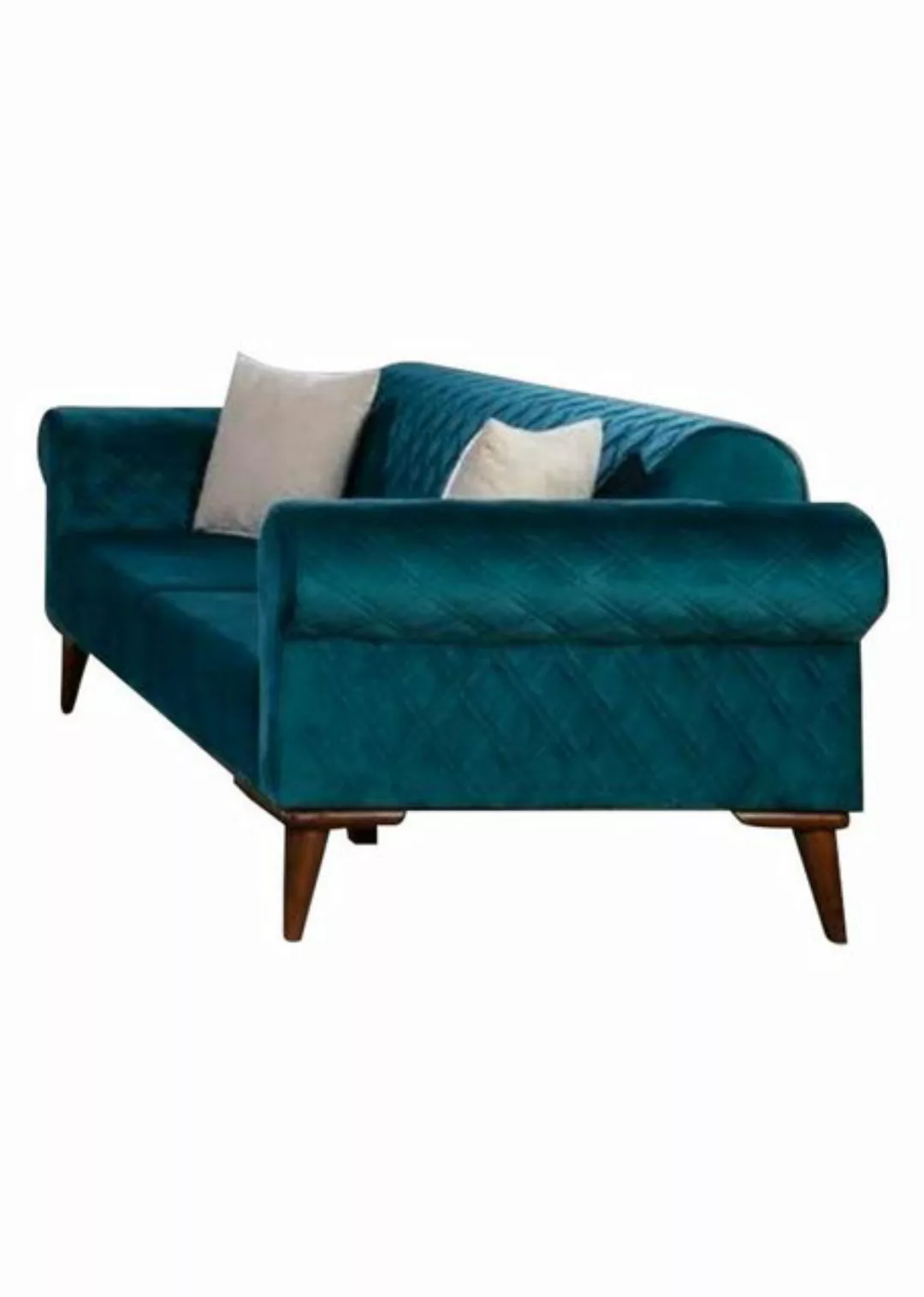 JVmoebel Sofa Türkis Dreisitzer Samt Couch Wohnzimmer Couchen Sofa, Made in günstig online kaufen