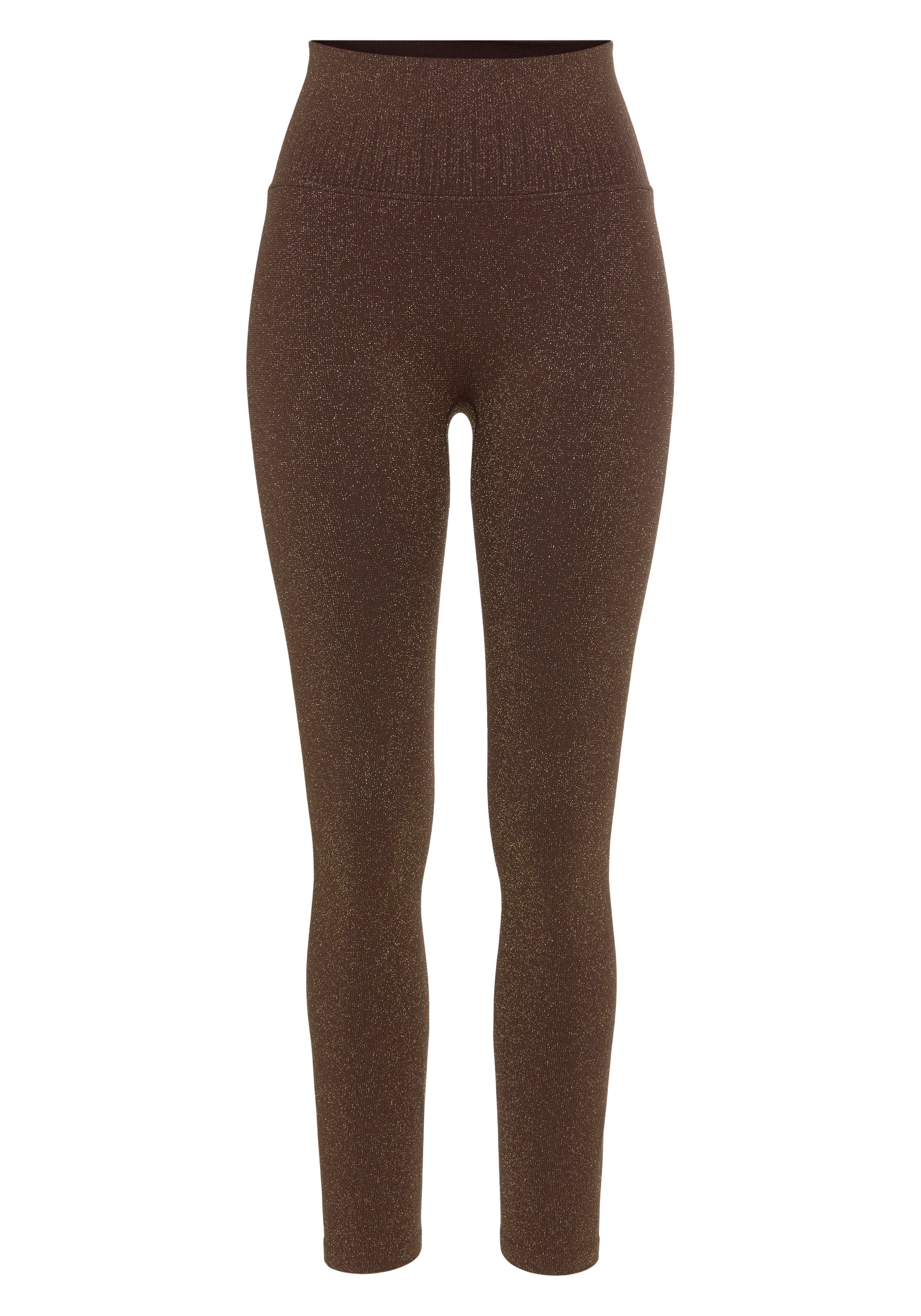 LASCANA Seamless Leggings, mit goldenem Lurex günstig online kaufen