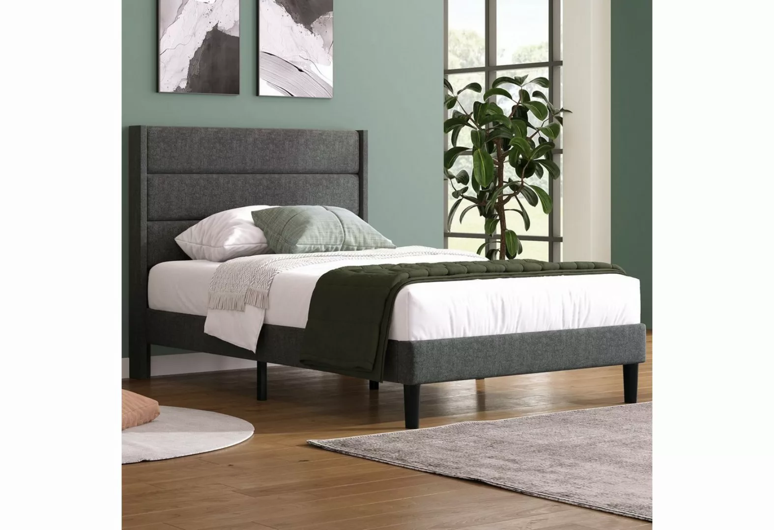 WISHDOR Polsterbett Einzelbett Bett Funktionsbett ohne Matratze Samt (140x2 günstig online kaufen