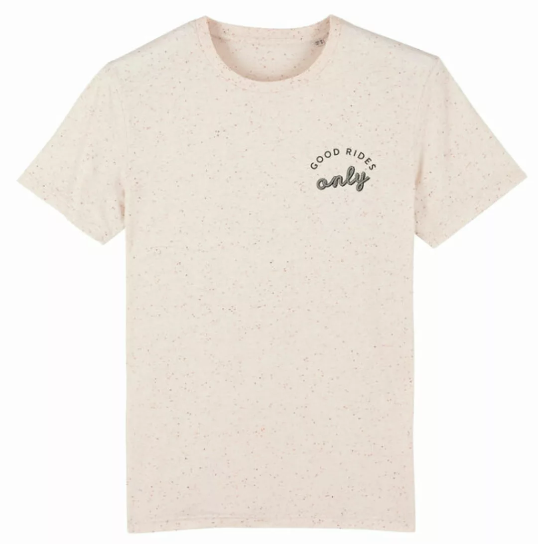 T-shirt - "Good Rides Only", Unisex, Meliert Aus Biobaumwolle Sandfarben Mi günstig online kaufen