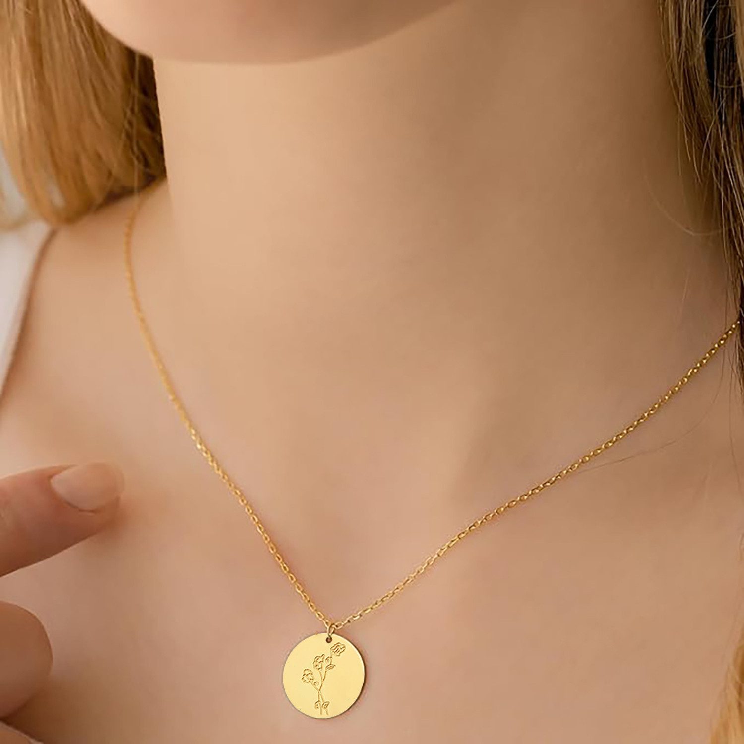The Beauty House Edelstahlkette Geburtsblumen Halskette günstig online kaufen