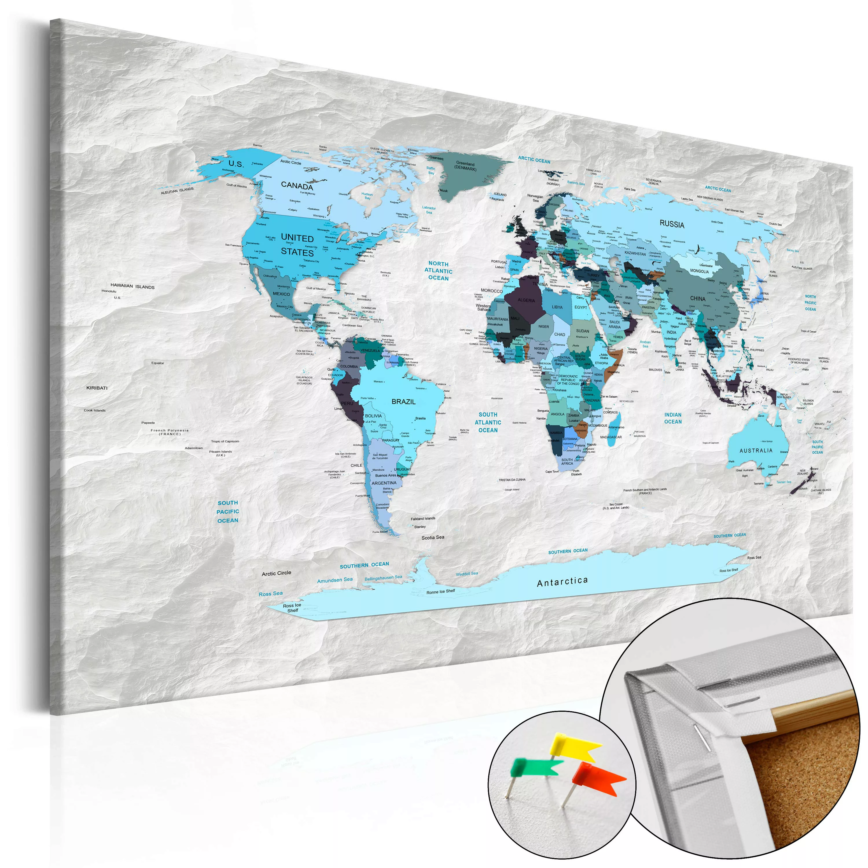 Korkbild - Blue Pilgrimages [cork Map] günstig online kaufen