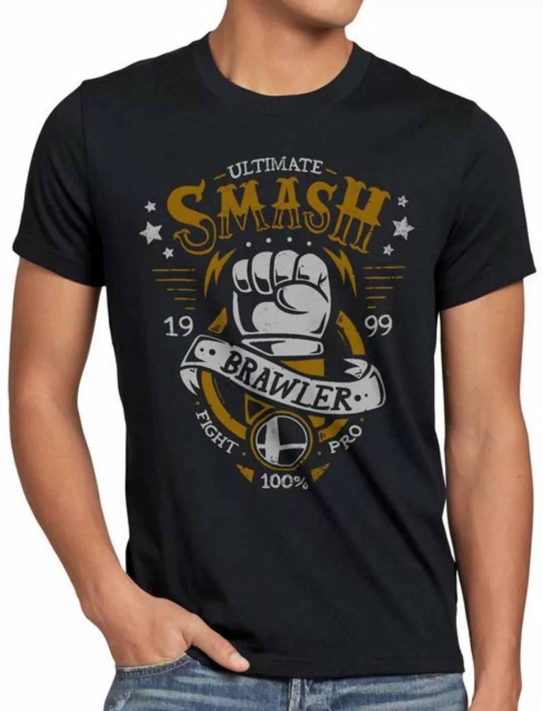 style3 Print-Shirt Herren T-Shirt Smash Brawler Ultimate bros Switch günstig online kaufen