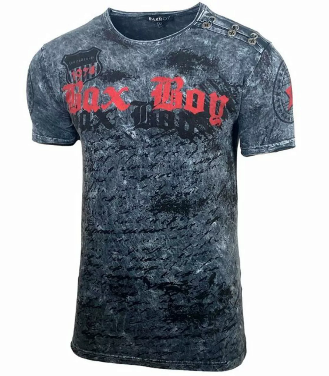 Baxboy T-Shirt Baxboy Batik style Herren T-Shirt mit Front Logo Print B-102 günstig online kaufen