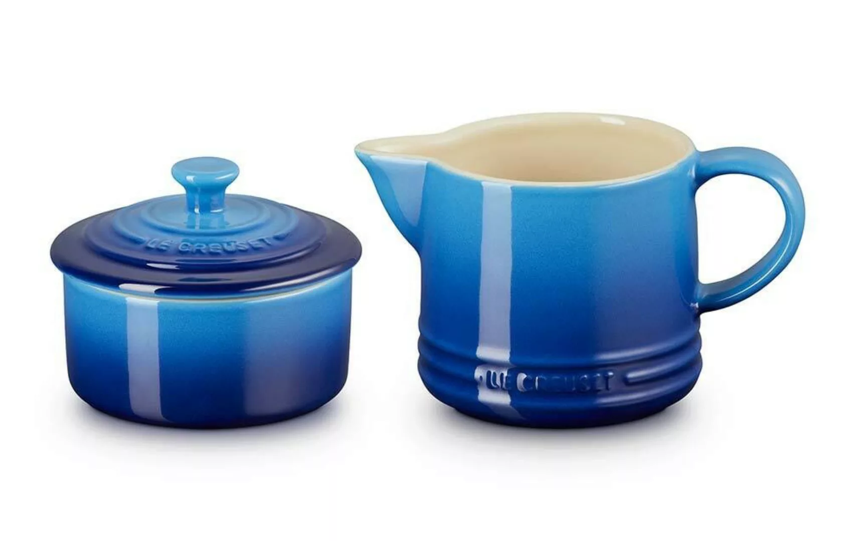 Le Creuset Zucker und Milch Set Steinzeug Azure Blau günstig online kaufen