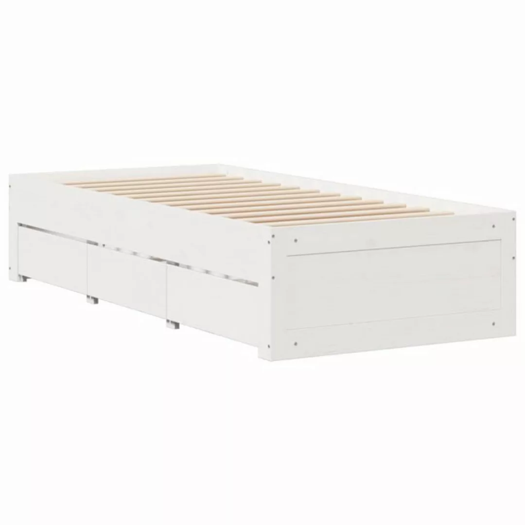 vidaXL Bett, Massivholzbett ohne Matratze mit Schubladen Braun 75x190 cm günstig online kaufen