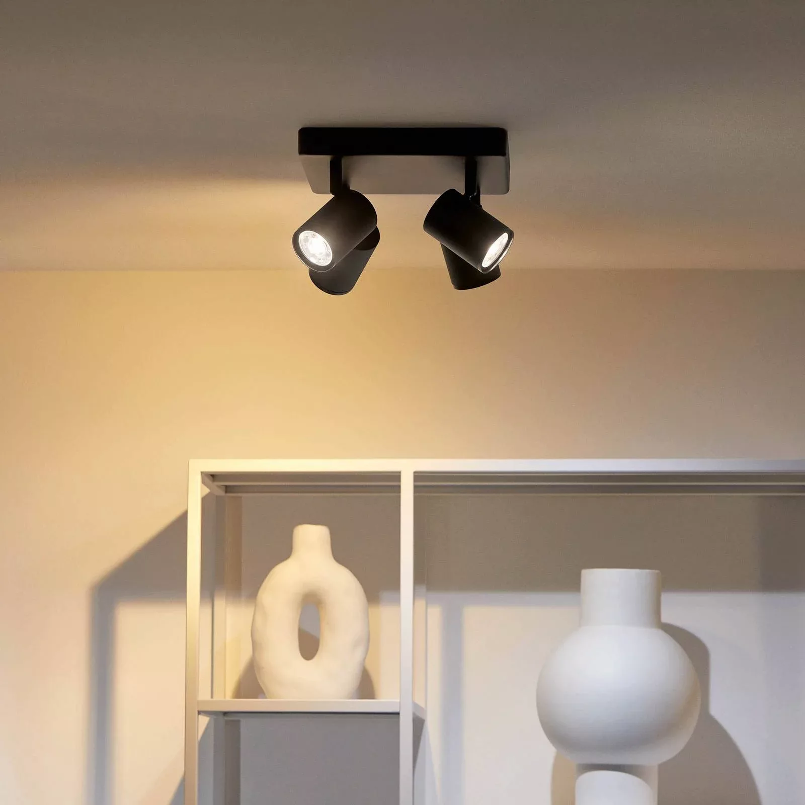 WiZ LED-Deckenspot Imageo, 4fl quadratisch schwarz günstig online kaufen