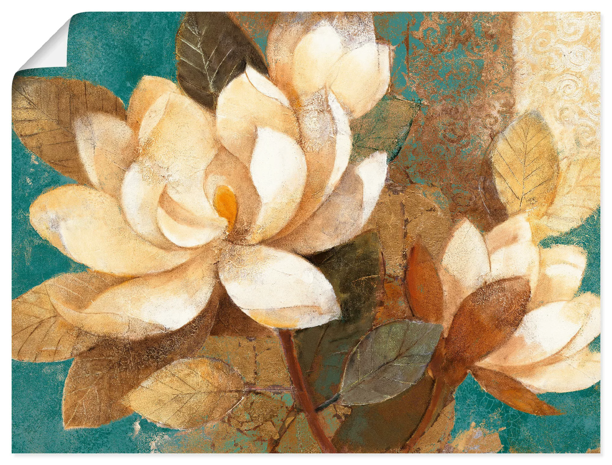 Artland Wandbild "Türkise Magnolien", Blumen, (1 St.) günstig online kaufen