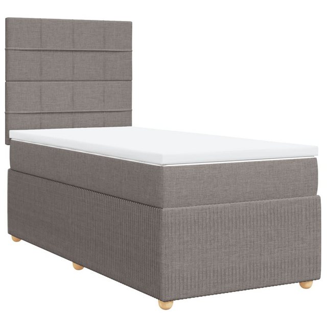 vidaXL Bett Boxspringbett mit Matratze Taupe 90x190 cm Stoff günstig online kaufen