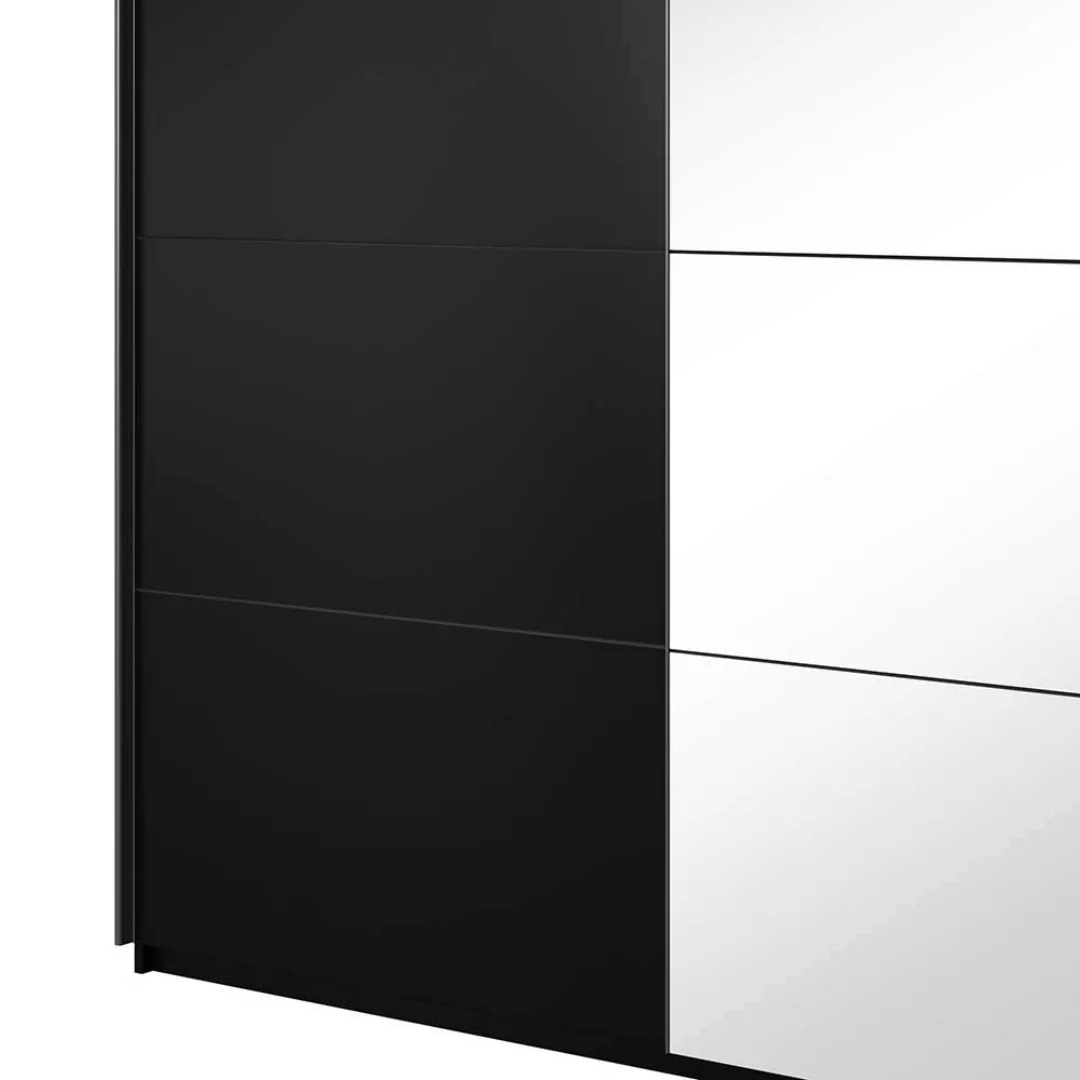 Schiebeschrank schwarz in modernem Design einer Spiegeltür günstig online kaufen