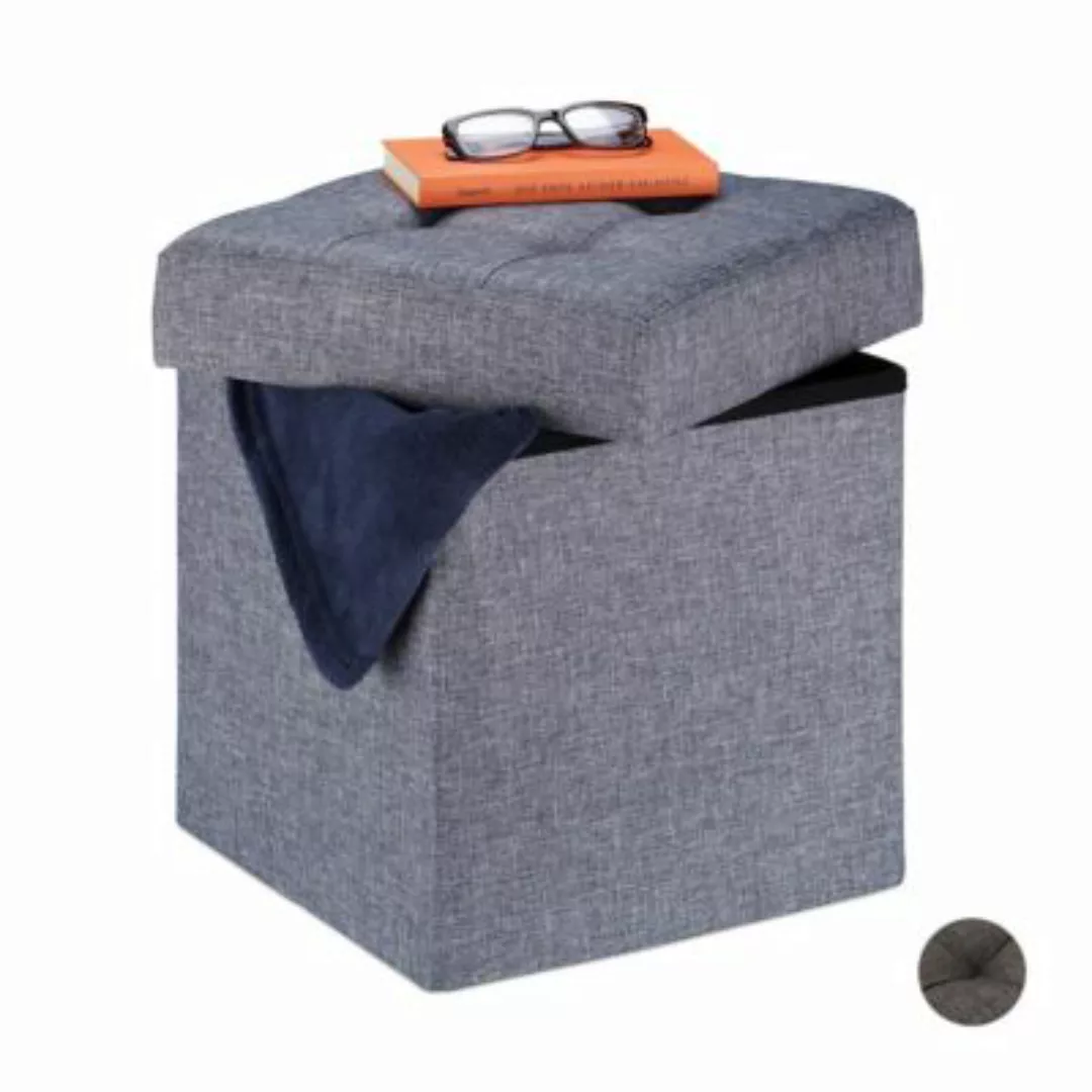 relaxdays Sitzhocker mit Stauraum dunkelgrau günstig online kaufen