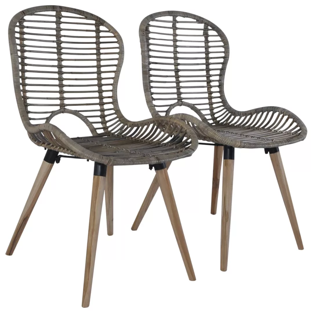 Esszimmerstühle 4 Stk. Braun Natürliches Rattan günstig online kaufen