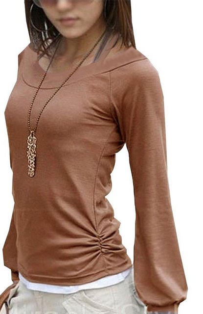 Mississhop Langarmshirt Bluse Tunika Longshirt mit eleganten Ballonärmeln F günstig online kaufen