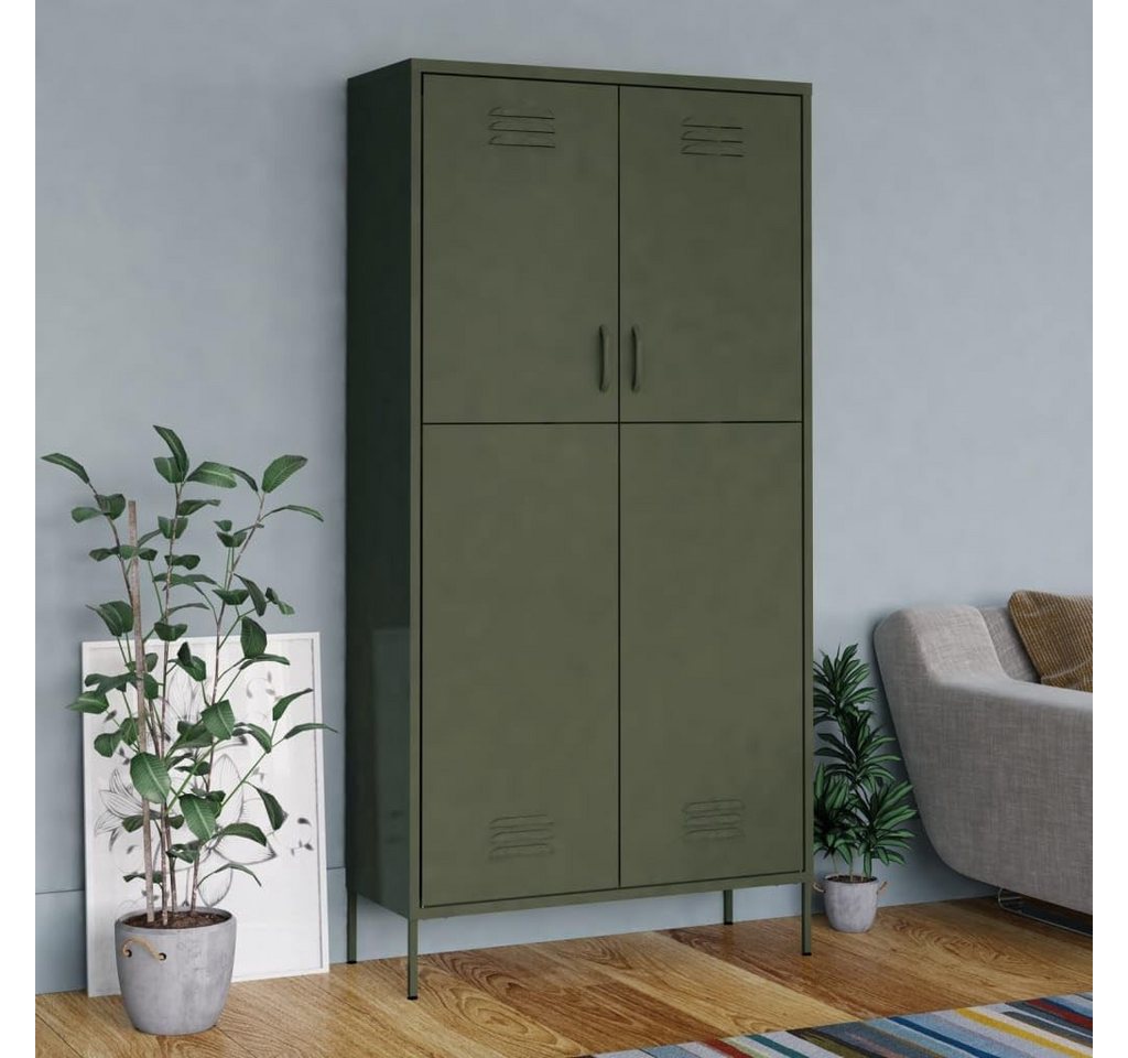 vidaXL Kleiderschrank 90x50x180 Olivgrün Stah Schrank Garderobenschrank günstig online kaufen