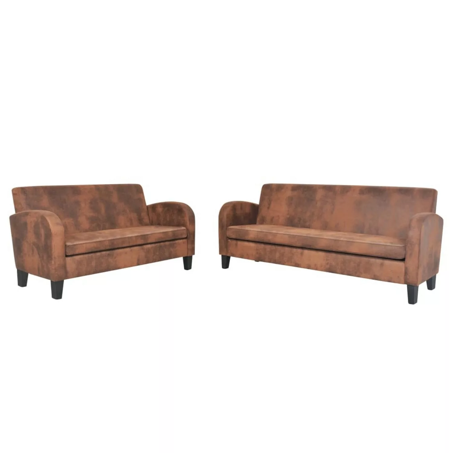 vidaXL Sofa Sofa-Set 2-tlg Kunstleder in Wildleder-Optik Braun günstig online kaufen