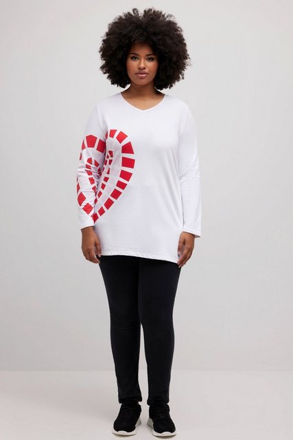 Ulla Popken Sweatshirt Long-Sweatshirt Heart Rundhals Langarm günstig online kaufen