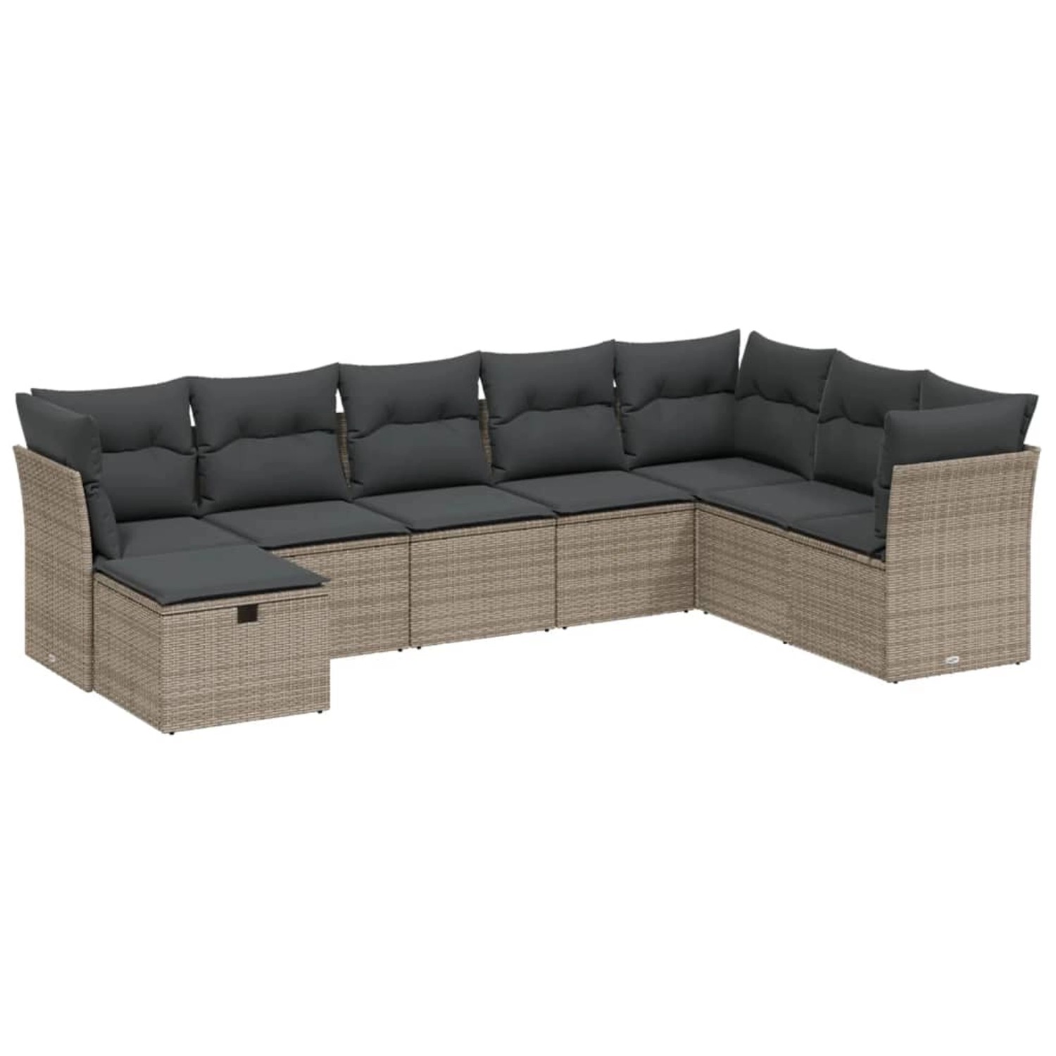 vidaXL 8-Tlg Garten-Sofagarnitur mit Kissen Grau Poly Rattan 3263276 günstig online kaufen