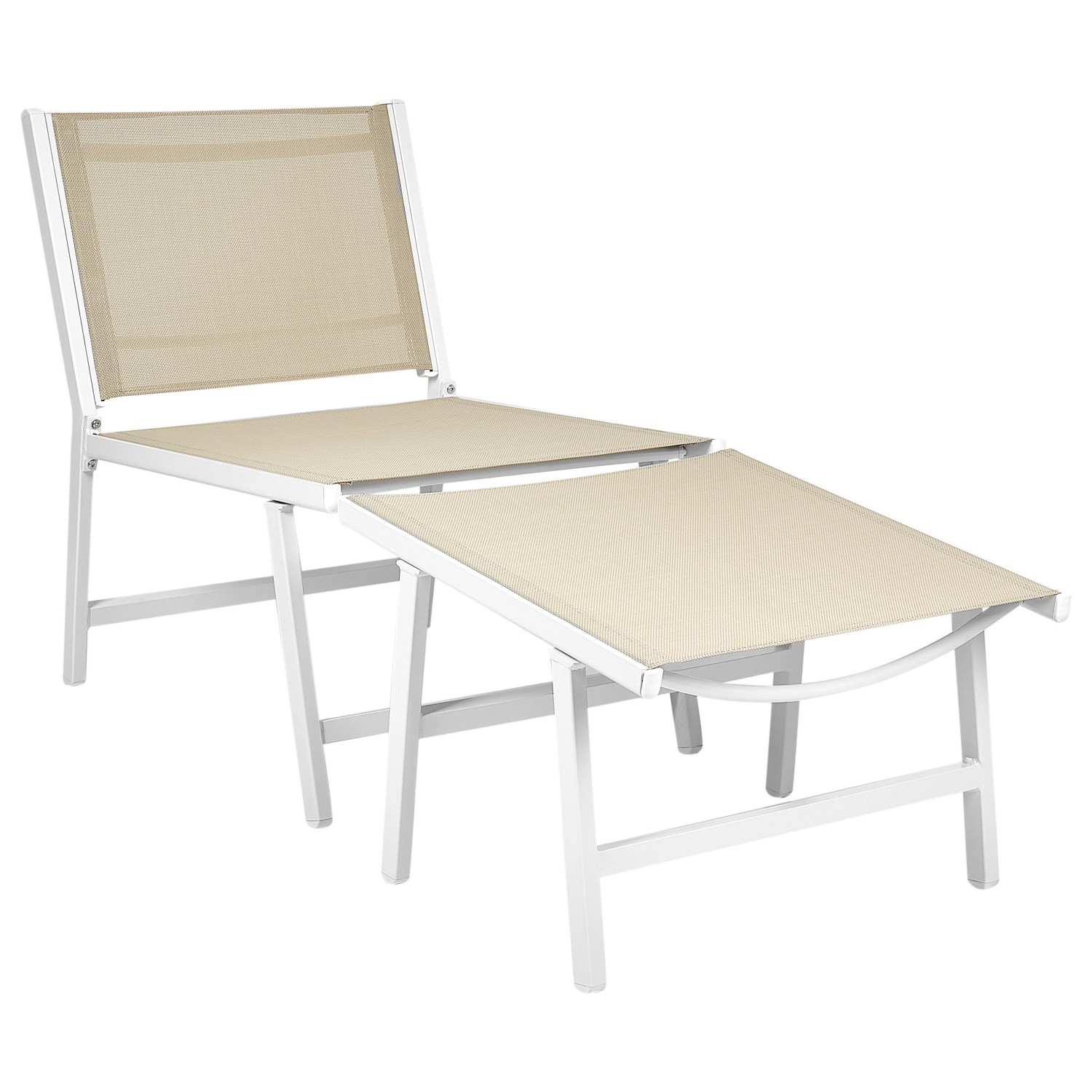 Beliani Gartenstuhl Beige Weiss 60x54x70 günstig online kaufen