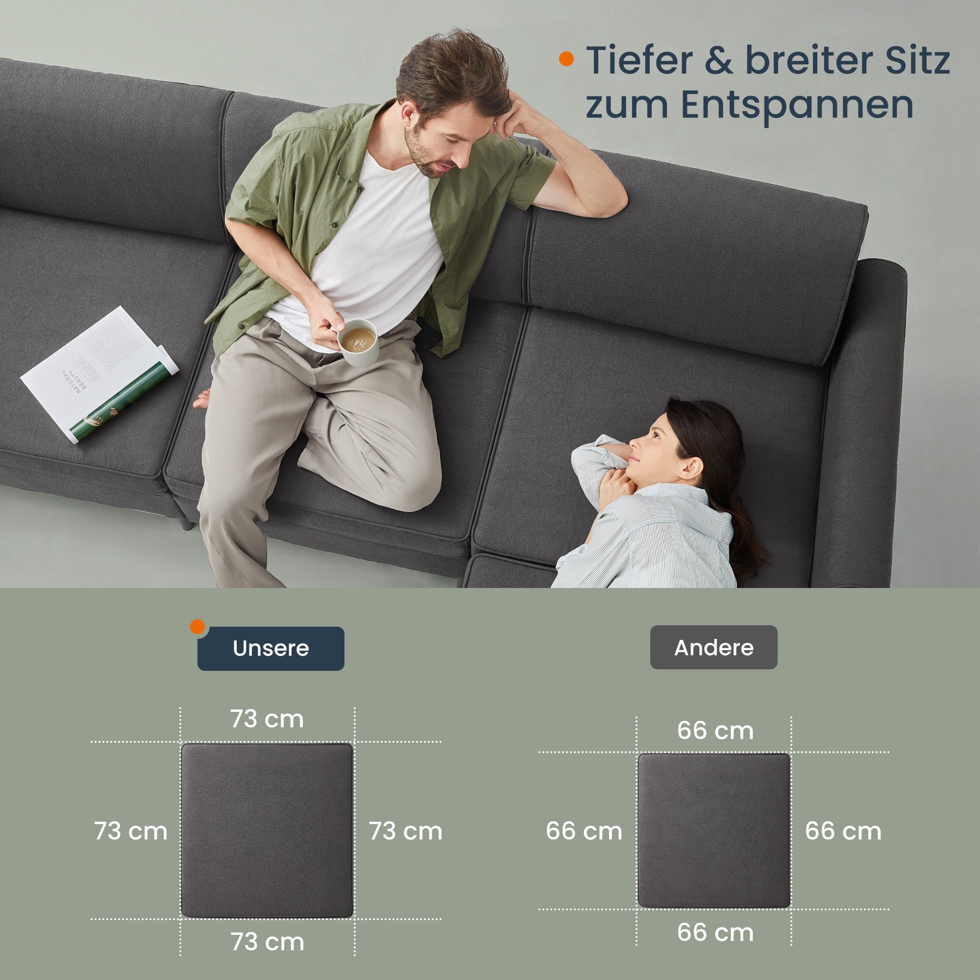 VASAGLE Sofaelement (2er Set), als Modul günstig online kaufen
