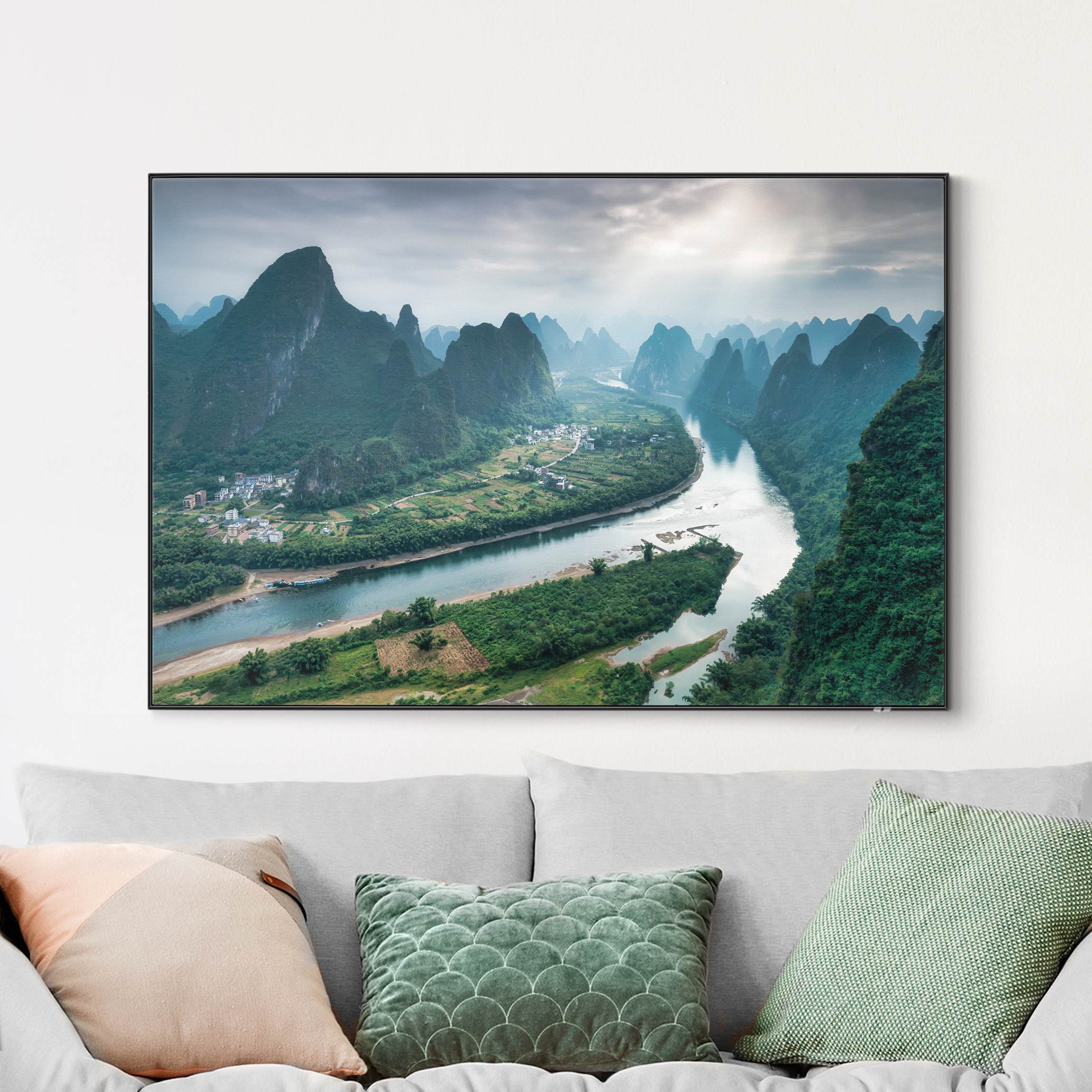 Wechselbild mit Spannrahmen Talblick über den Li-Fluss günstig online kaufen