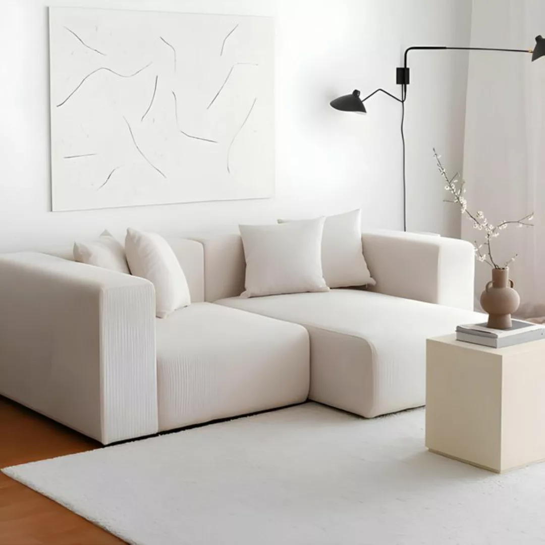 JVmoebel Sofa Moderne Couch Polstersofa Sofa Beige Stoffsofa Wohnzimmer Zwe günstig online kaufen