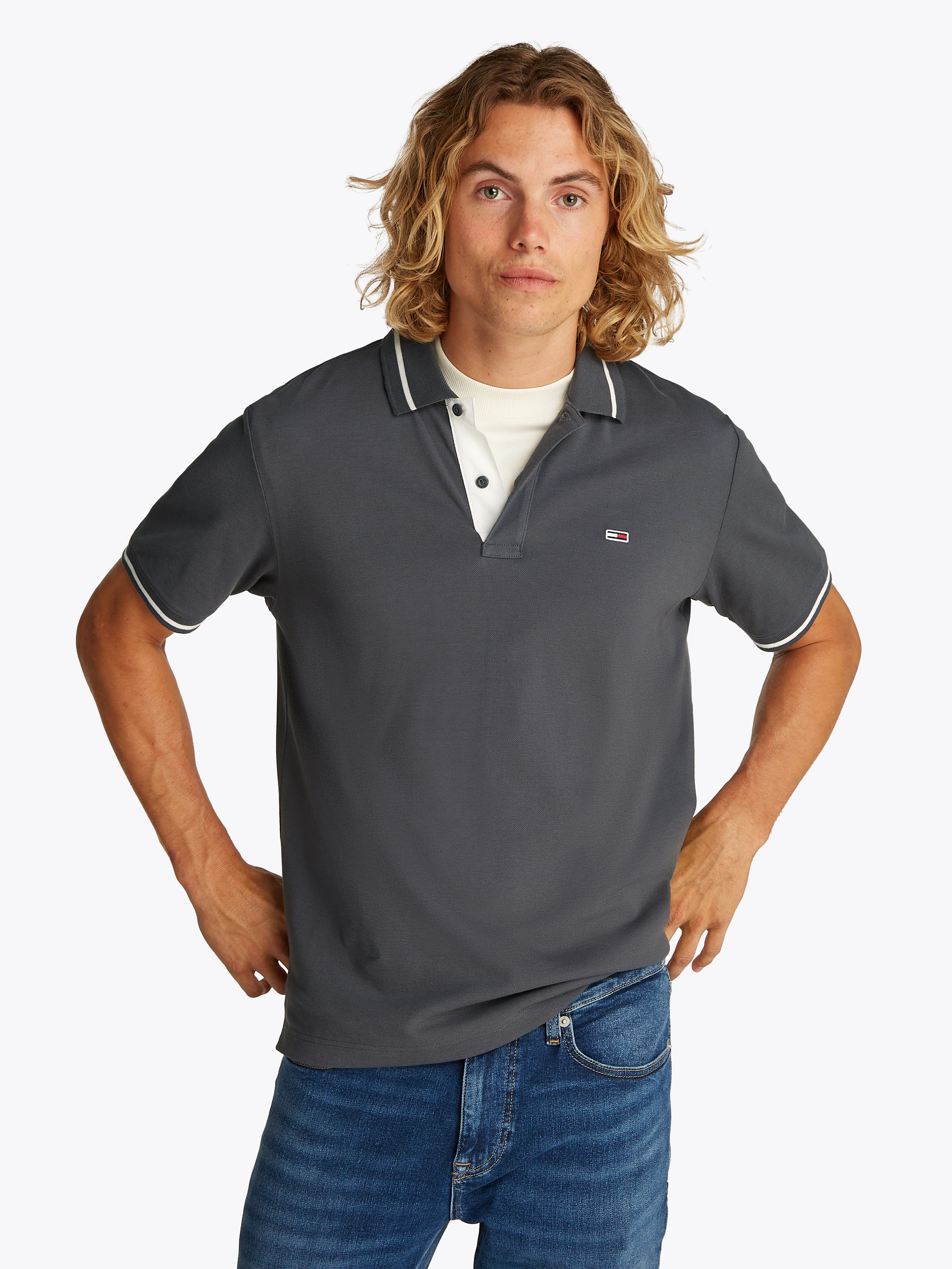 Tommy Jeans Poloshirt "TJM REG TIPPED POLO", mit Streifendetails günstig online kaufen