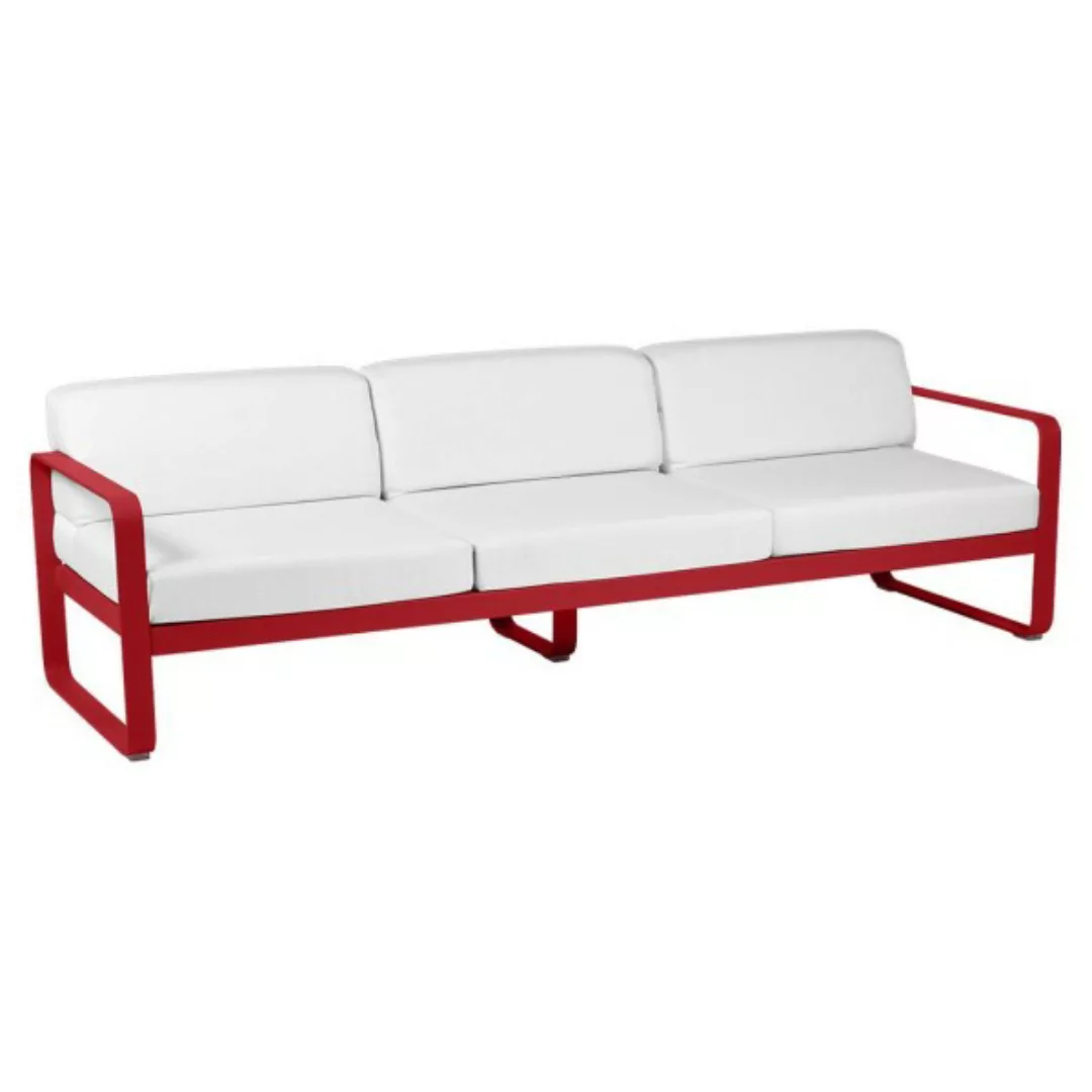 Bellevie 3-Sitzer Lounge-Sofa 67 Mohnrot 81 Grauweiß günstig online kaufen