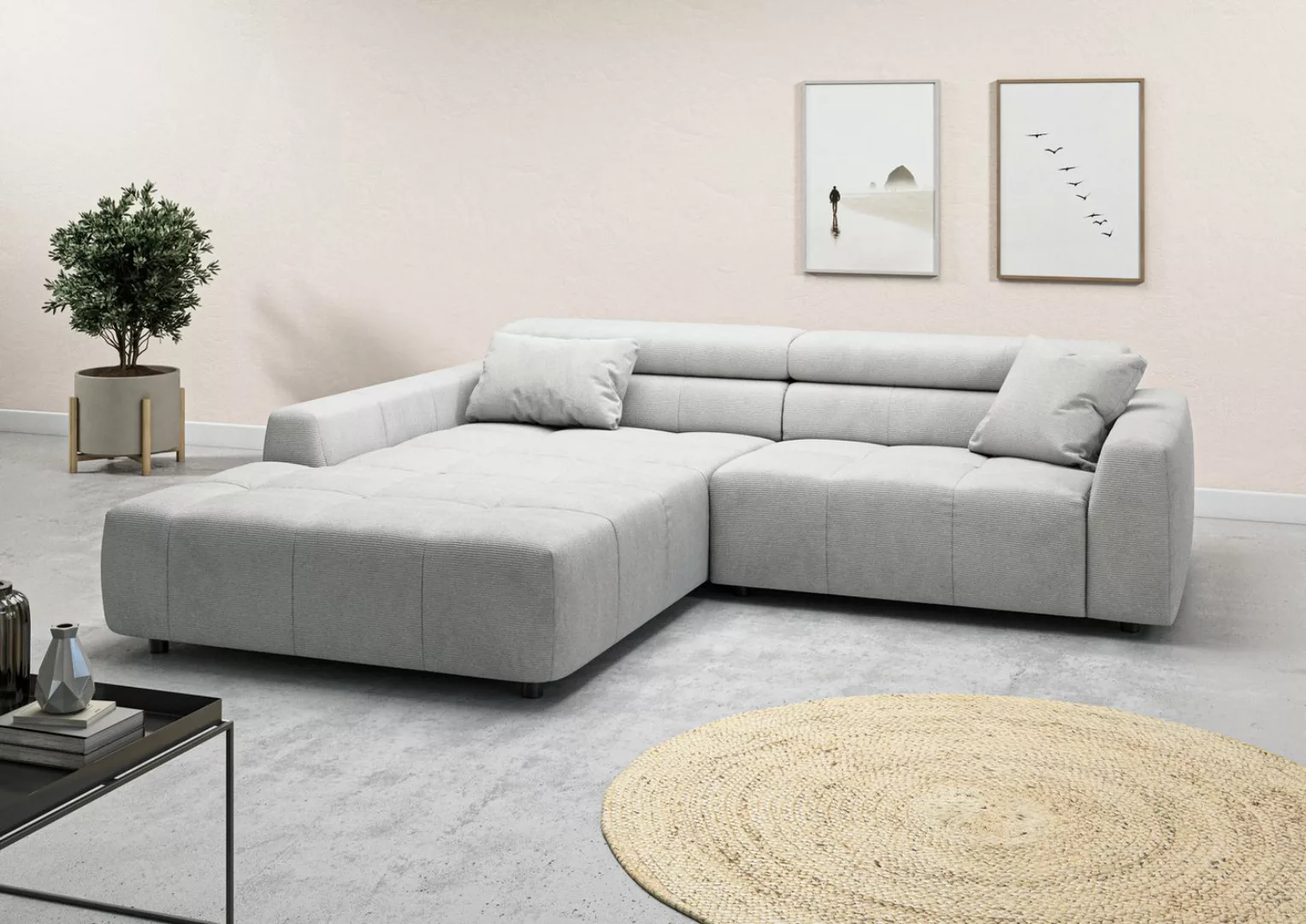 3C Candy Ecksofa Denver auch mit Cord- und Easy care-Bezug, Kopfteilverstel günstig online kaufen