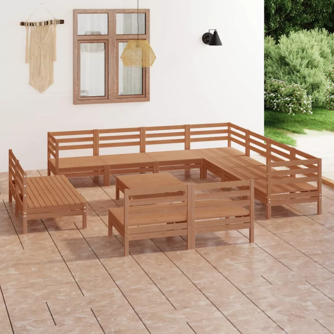 12-tlg. Garten-lounge-set Massivholz Kiefer Honigbraun günstig online kaufen