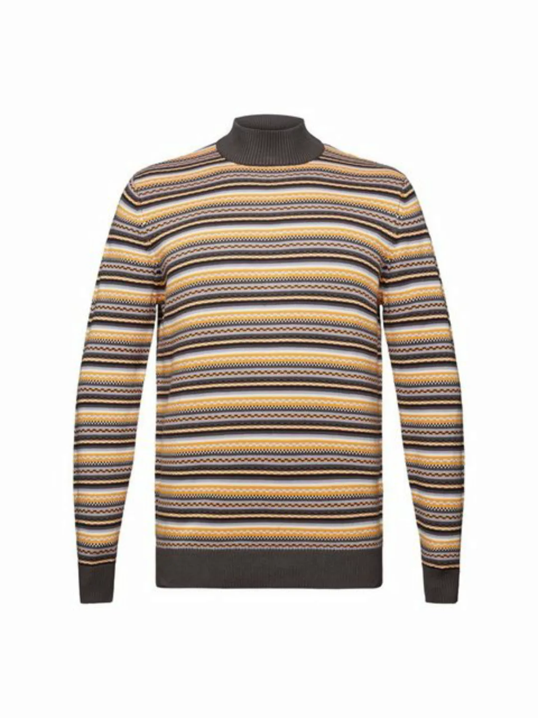 edc by Esprit Stehkragenpullover Jacquardpullover aus Baumwolle mit Stehkra günstig online kaufen