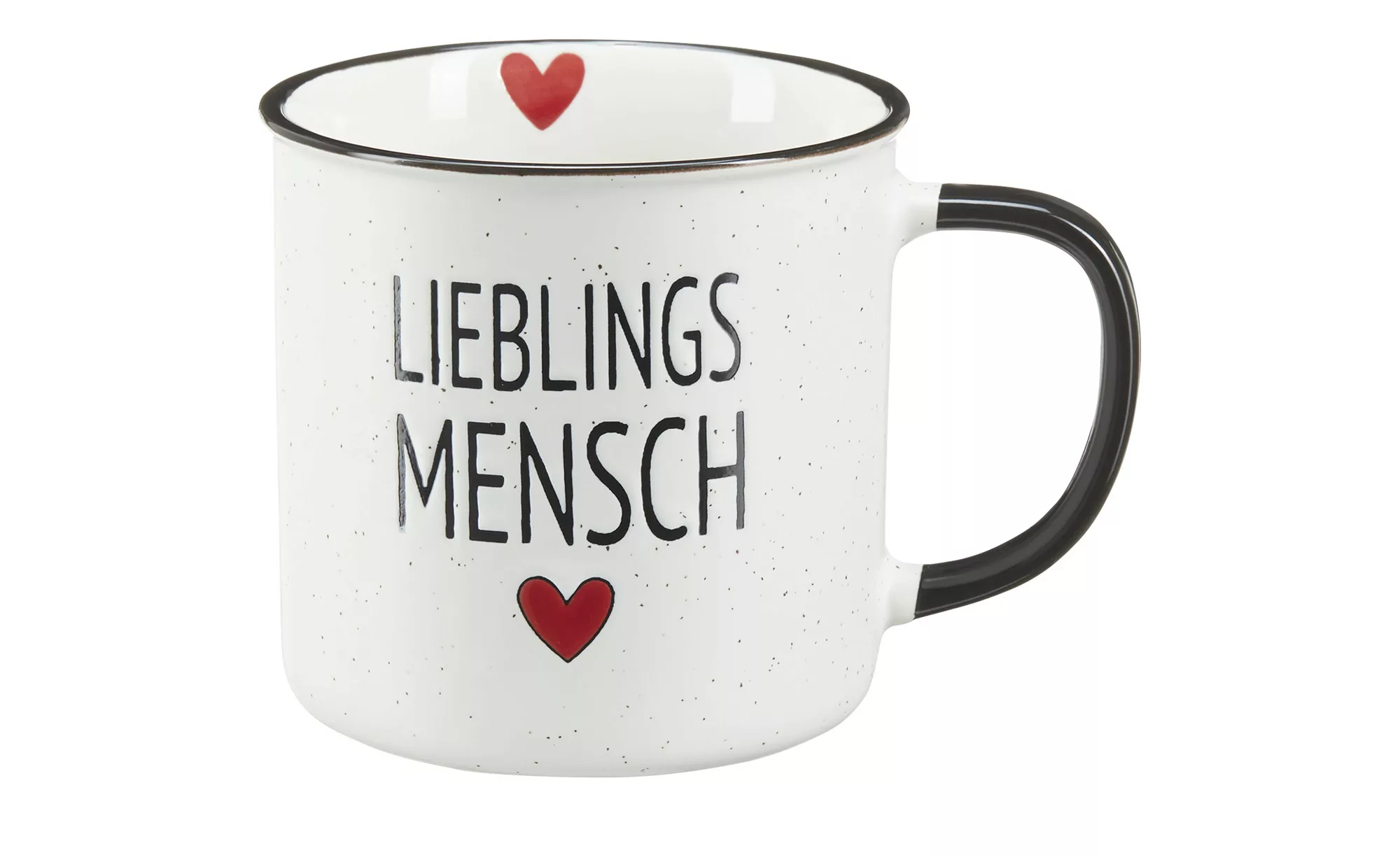 Peill+Putzler Kaffeebecher  Lieblingsmensch ¦ schwarz ¦ Steinzeug/Steingut günstig online kaufen