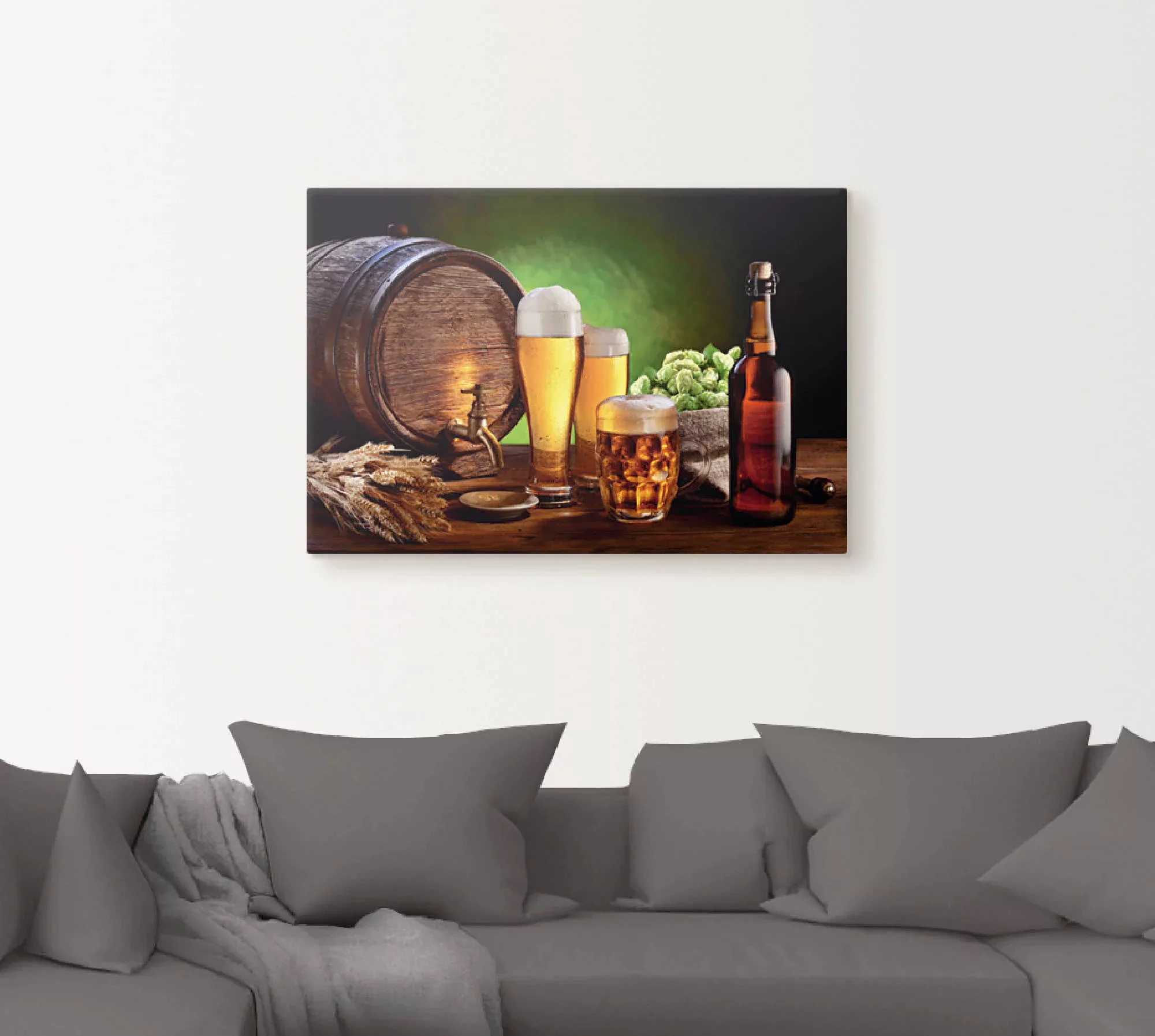 Artland Wandbild "Bier Stillleben", Getränke, (1 St.), als Alubild, Leinwan günstig online kaufen