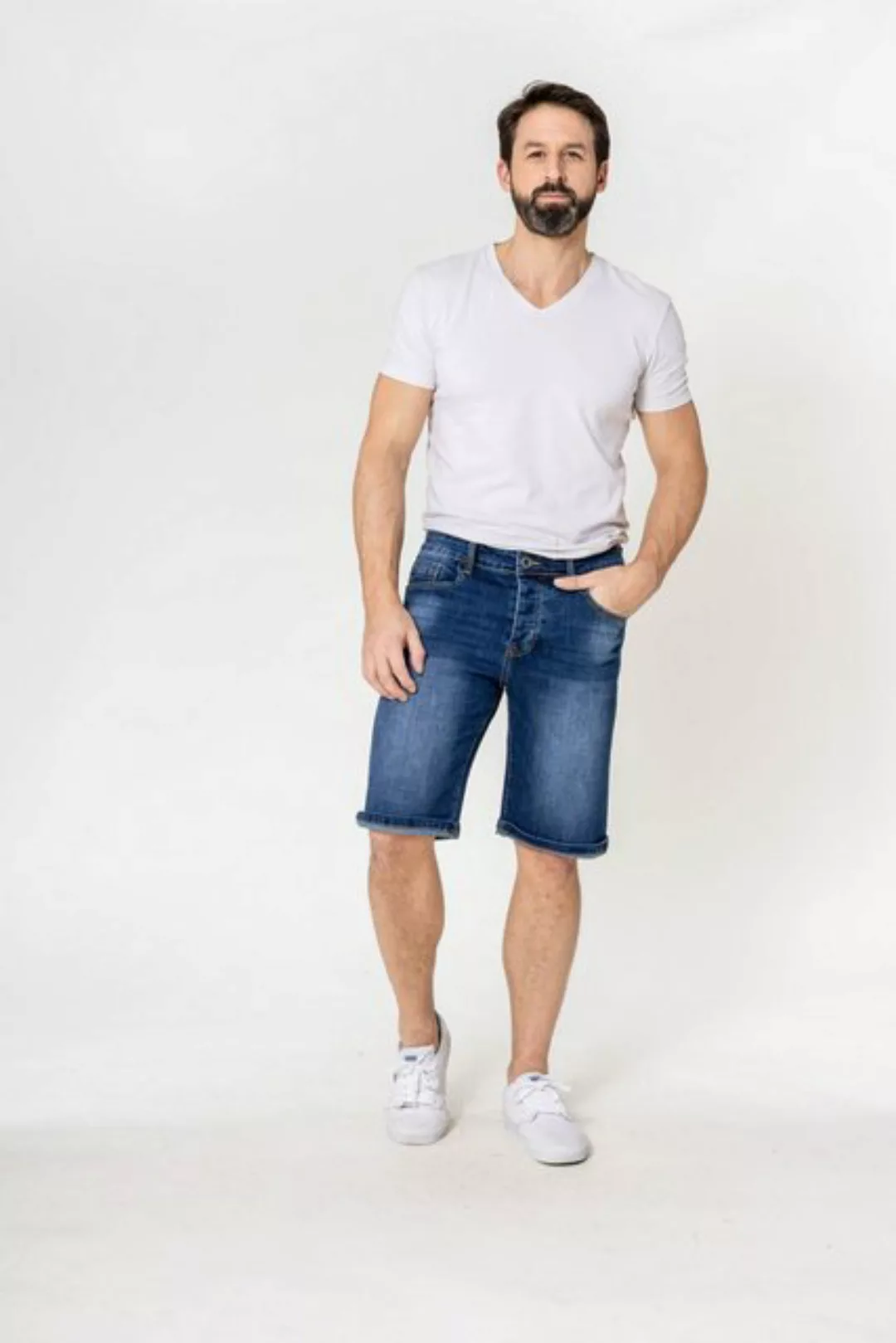 Nina Carter Jeansshorts Shorts Denim Regular Fit Bleached Jeansshorts 7606 günstig online kaufen