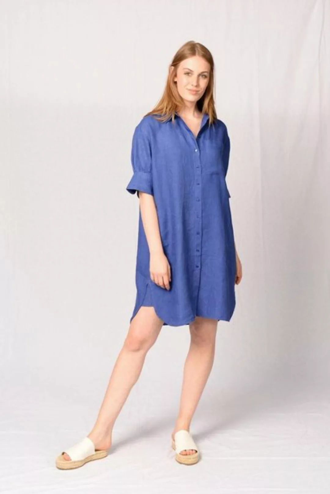 THE FASHION PEOPLE Sommerkleid Linen Shirt Dress günstig online kaufen