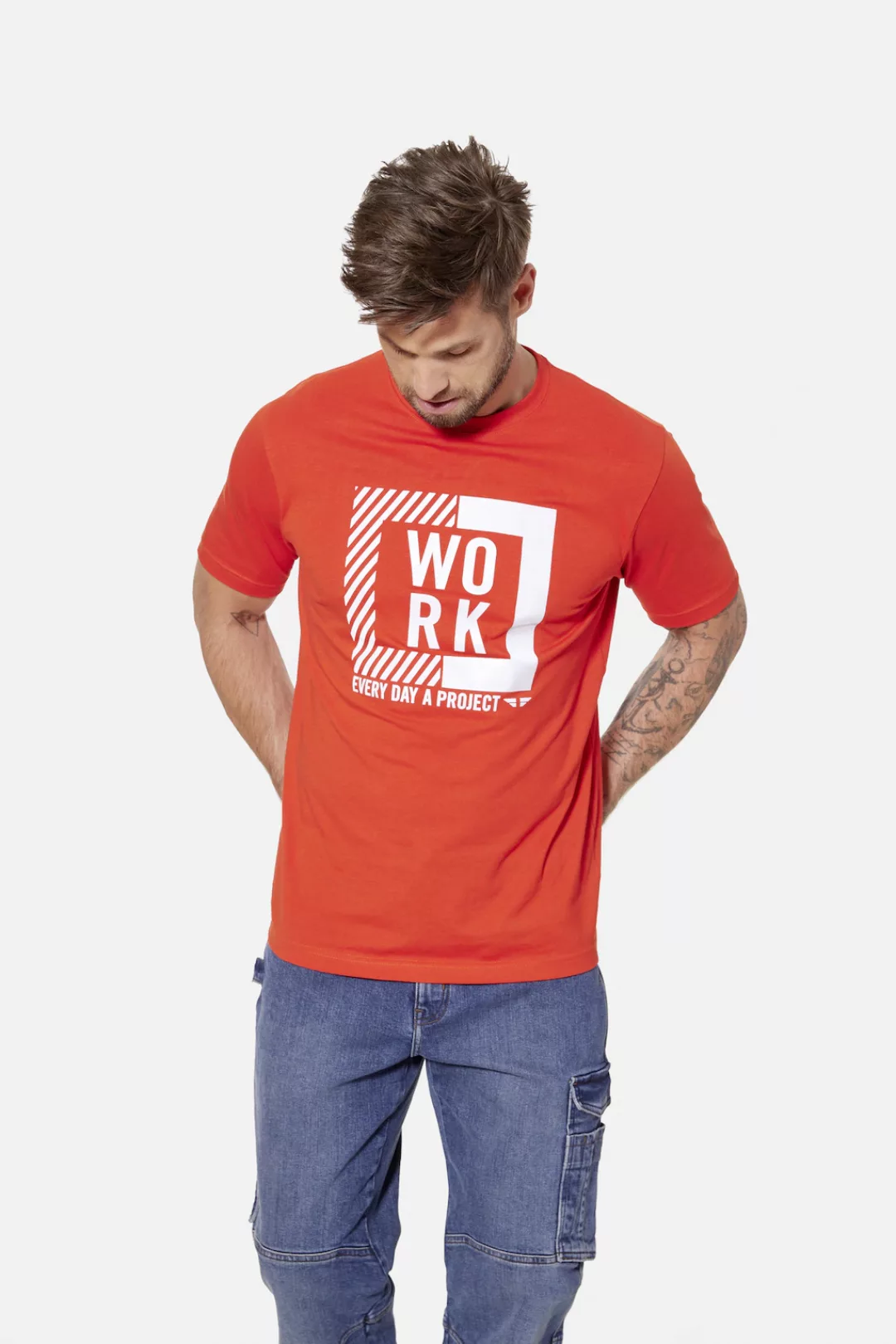 HERO by John Medoox Businessshirt "Workwear T-Shirt mit Logoprint", T-Shirt günstig online kaufen