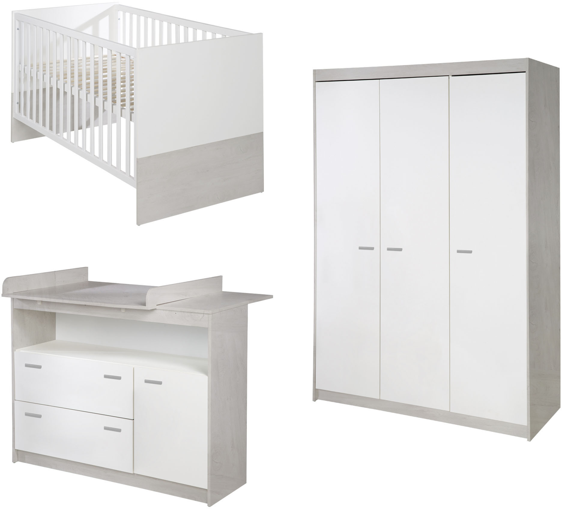 roba® Babyzimmer-Komplettset »Julia«, (Set, 3 tlg., Kinderbett, Schrank, Wi günstig online kaufen