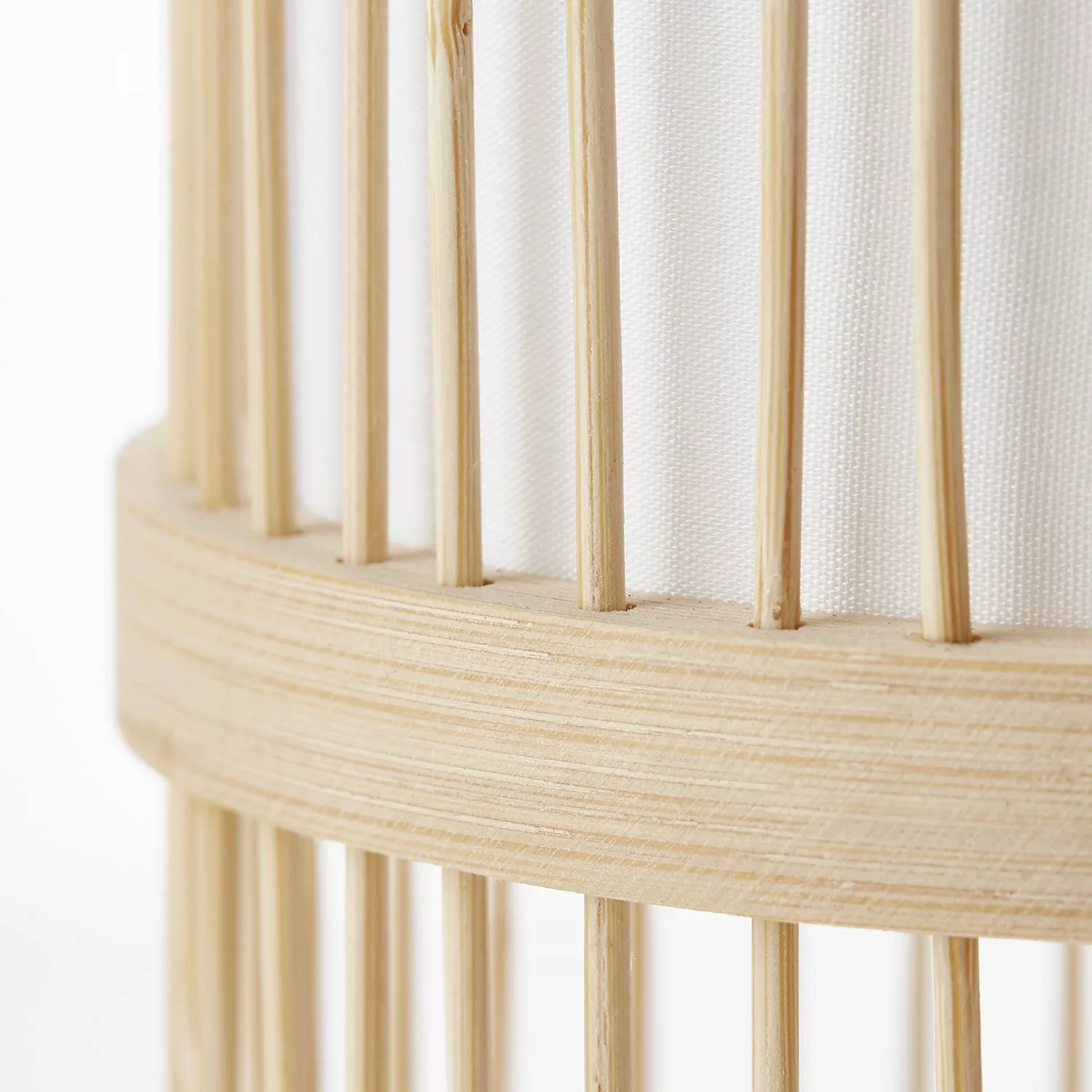 Brilliant Tischleuchte Nori 36 cm hoch Bambus Weiß-Weiß günstig online kaufen