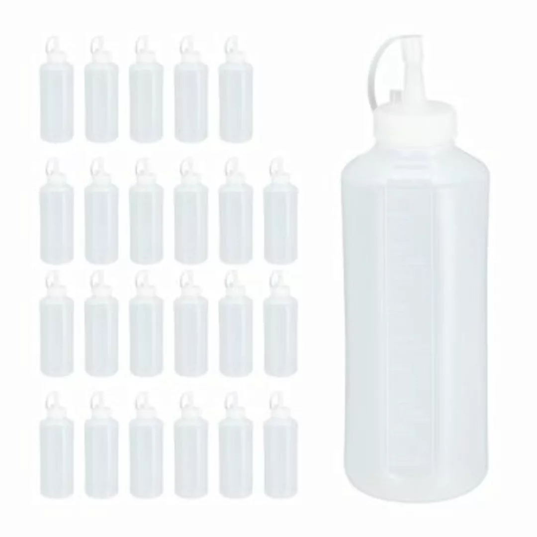 relaxdays 24 x Quetschflasche 1000 ml transparent günstig online kaufen
