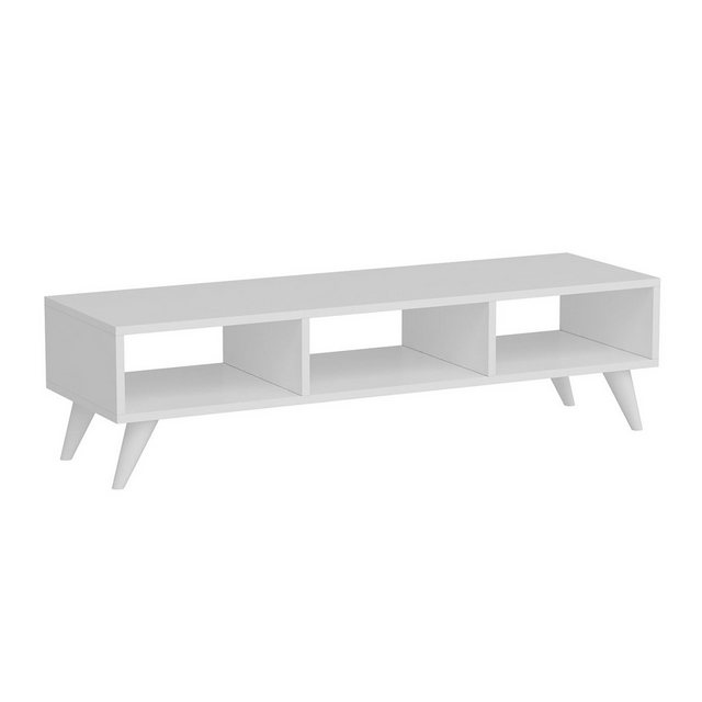 en.casa TV-Schrank Aaskov TV Board Lowboard 35x120x35cm, 3 Ablagen, Weiß günstig online kaufen