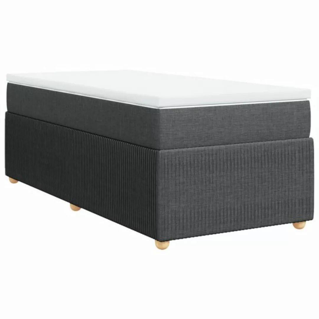 vidaXL Bett Boxspringbett mit Matratze Dunkelgrau 80x200 cm Stoff günstig online kaufen