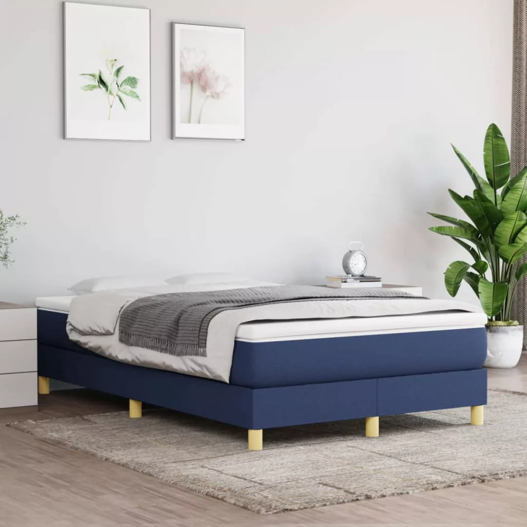 Vidaxl Boxspringbett Blau 120x200 Cm Stoff günstig online kaufen