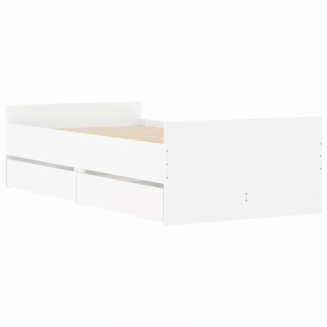 vidaXL Bettgestell Bettgestell mit Schubladen Weiß 90x190 cm Bett Bettgeste günstig online kaufen