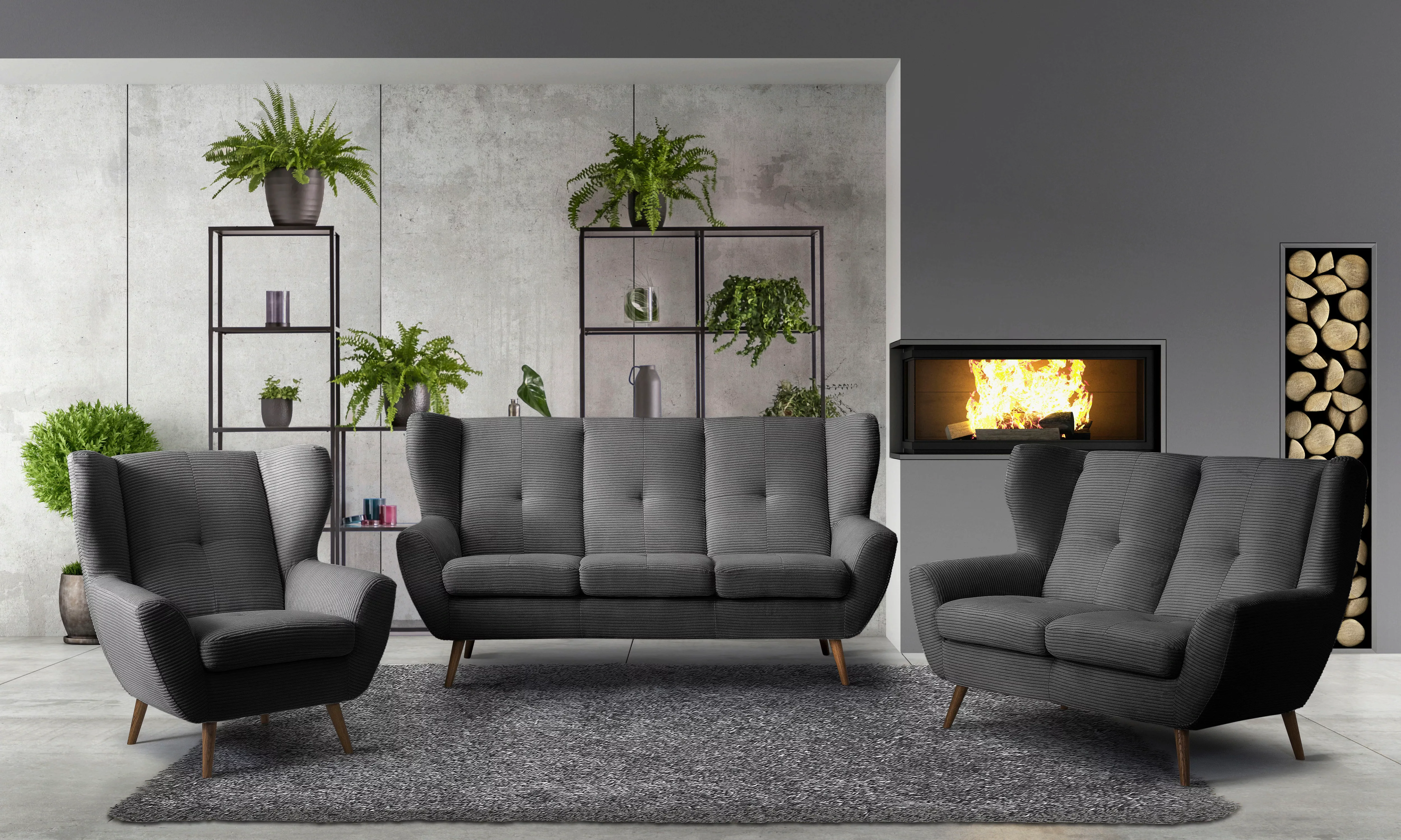 exxpo - sofa fashion Sessel "ALVESTA, Ohrensessel, Loungesessel", mit Knopf günstig online kaufen