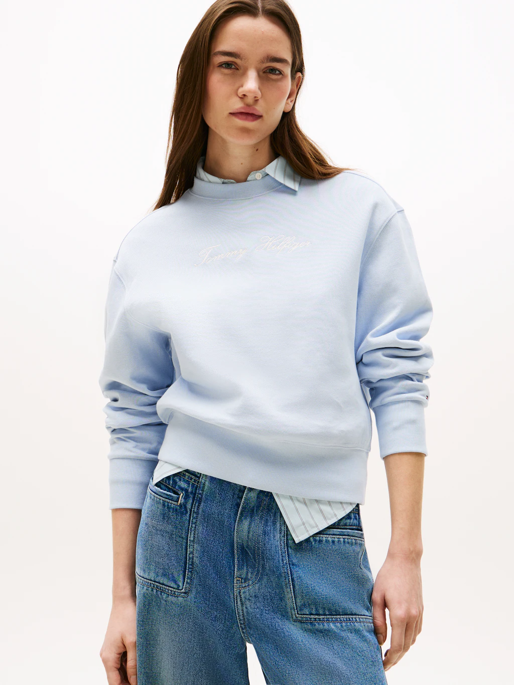 Tommy Hilfiger Sweatshirt "SCRIPT REG PIQUE SWTSHRT", mit Tommy Hilfiger Sc günstig online kaufen