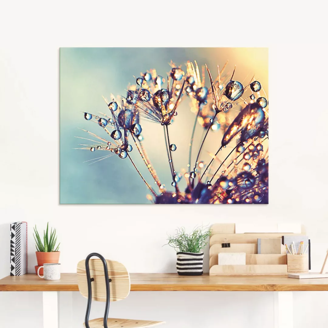 Artland Glasbild "Pusteblume Glitzertau", Blumen, (1 St.), in verschiedenen günstig online kaufen