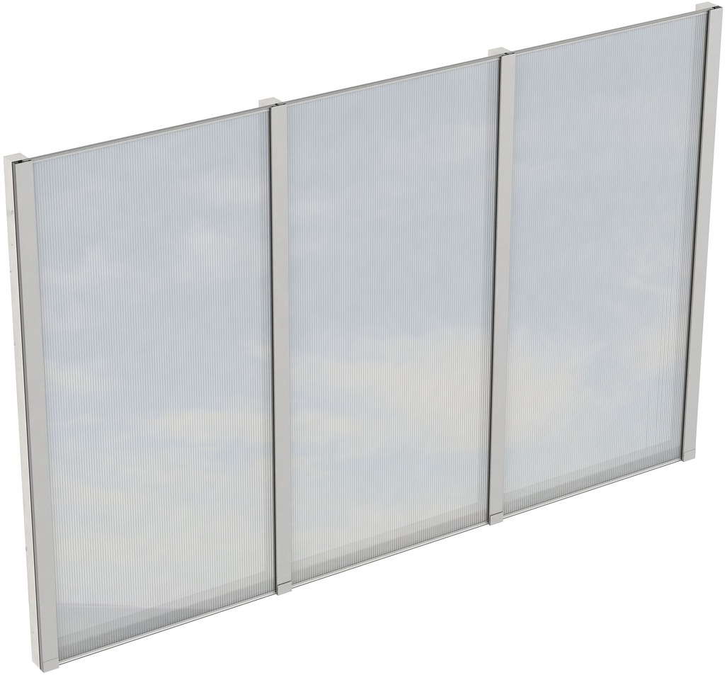 Skan Holz Seitenwand m. Polycarbonatplatten (FS) 305 x 200 cm Fichte Weiß günstig online kaufen