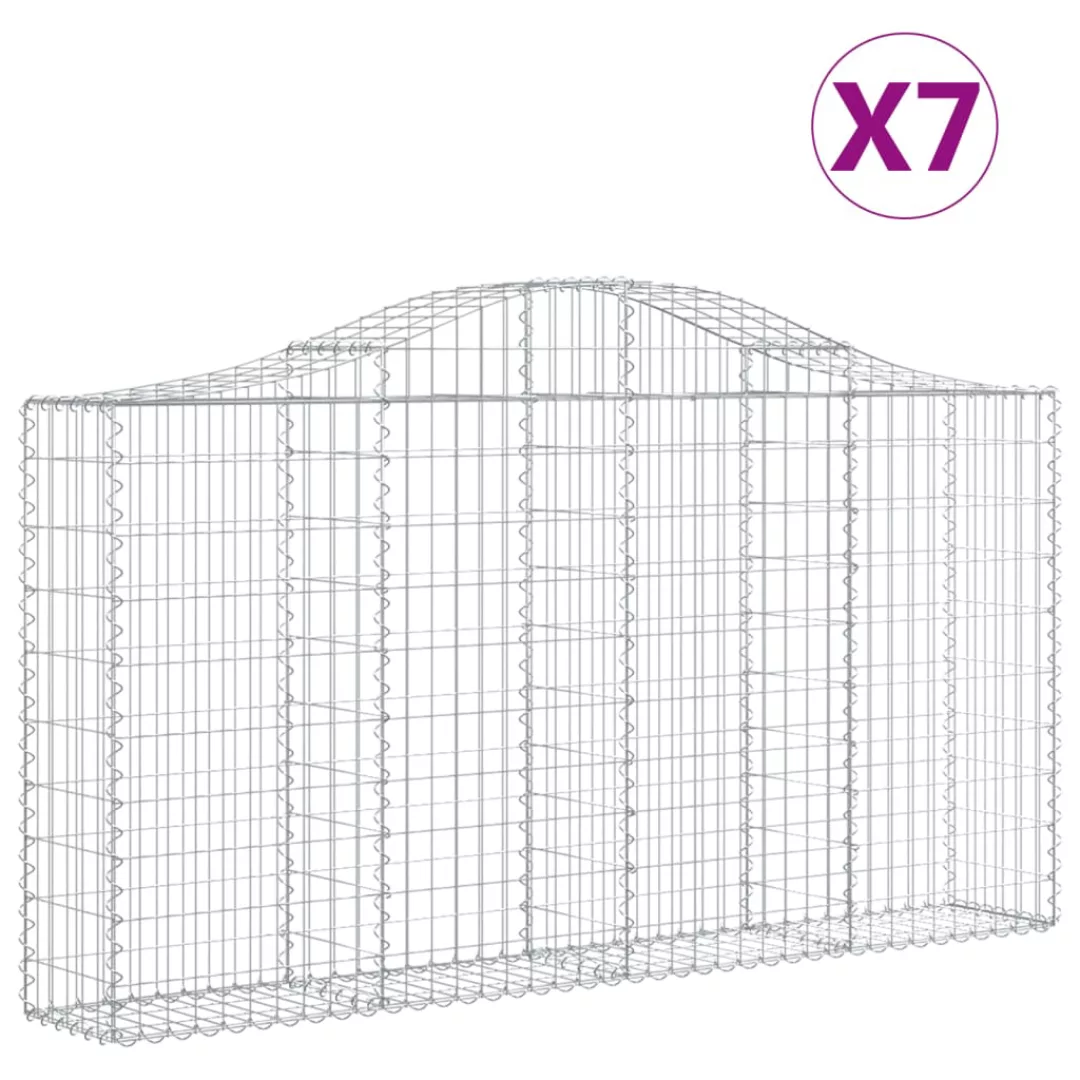 Vidaxl Gabionen Mit Hochbogen 7 Stk. 200x30x100/120cm Verzinktes Eisen günstig online kaufen