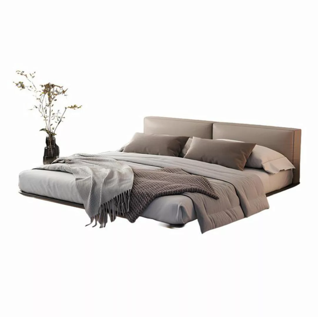 Xlmoebel Bett Luxuriöses Doppelbett mit Holzrahmen in hellem Grau für Schla günstig online kaufen